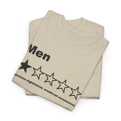 Men One Star Review Shirt, Funny Sarcastic Men Tee, Absolute Nightmares Would Not Recommend Top, Single Shirt for Women, Dating Humor image 8