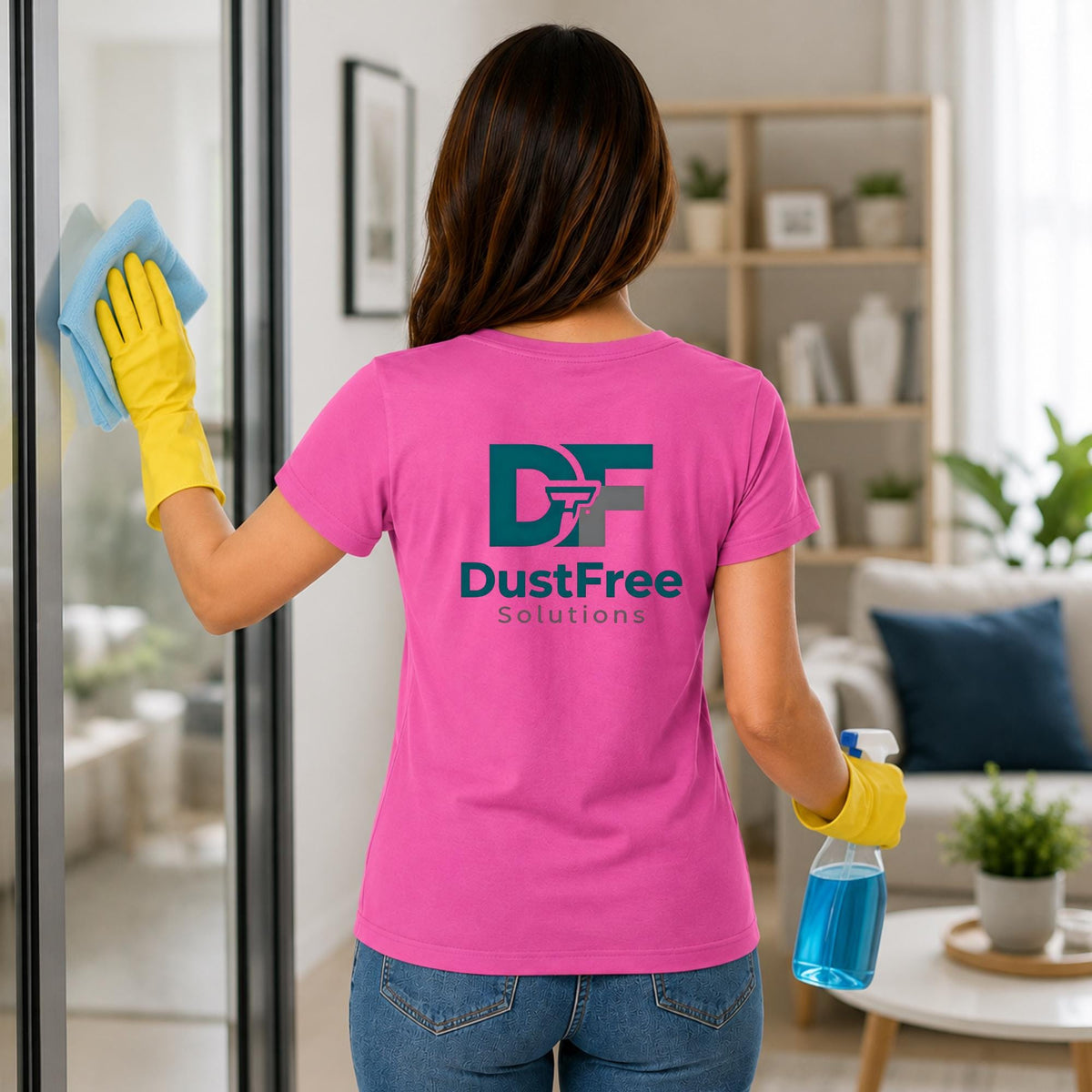 Custom business logo V neck shirt for women with personalised front and back printing