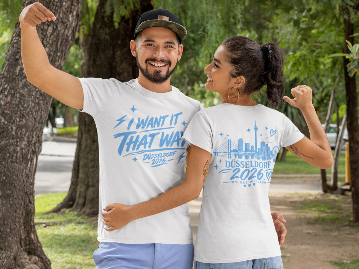 Erinnerungs-T-Shirt I Want It That Way | Düsseldorf 2026 Concert T-Shirt | Unisex Fan T-Shirt | Into the Millennium | PRINTED FRONT & BACK