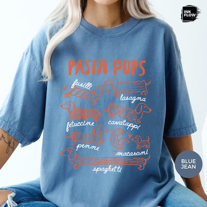 Pasta Pups Comfort Colors Shirt – Funny Dachshund T-Shirt, Pasta Lover Tee, Wiener Dog Foodie Top image 6