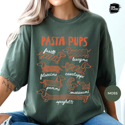 Pasta Pups Comfort Colors Shirt – Funny Dachshund T-Shirt, Pasta Lover Tee, Wiener Dog Foodie Top image 11