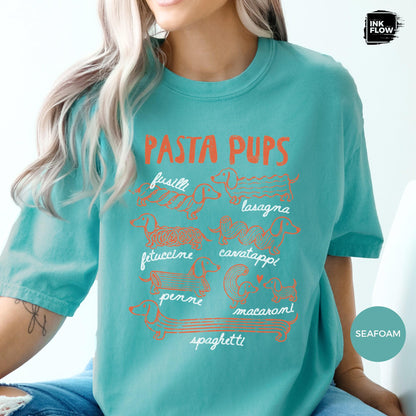 Pasta Pups Comfort Colors Shirt – Funny Dachshund T-Shirt, Pasta Lover Tee, Wiener Dog Foodie Top image 14