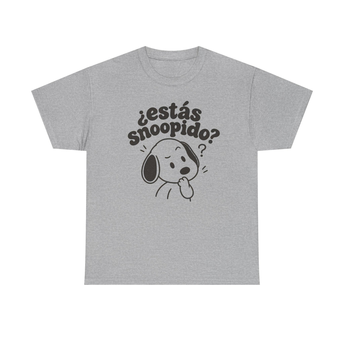 Funny Spanish Dog Graphic Tee, Estás Snoopido? Latino Humor Shirt Sport Grey