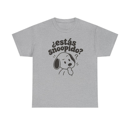 Funny Spanish Dog Graphic Tee, Estás Snoopido? Latino Humor Shirt Sport Grey