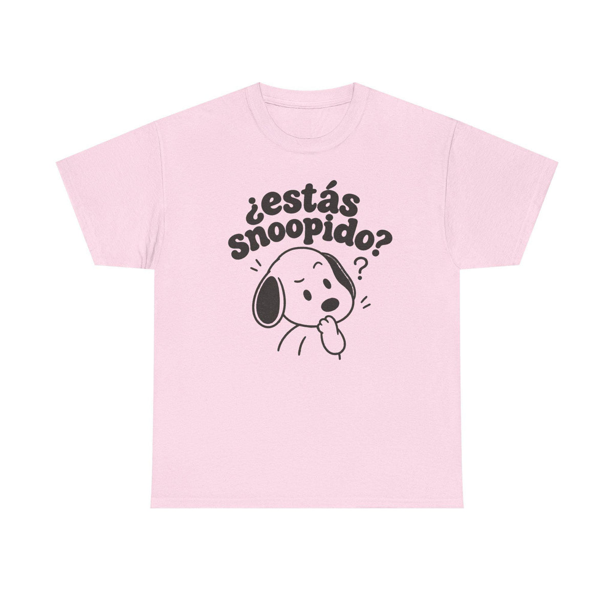 Funny Spanish Dog Graphic Tee, Estás Snoopido? Latino Humor Shirt Light Pink