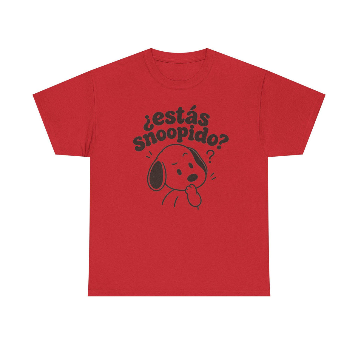 Funny Spanish Dog Graphic Tee, Estás Snoopido? Latino Humor Shirt Red