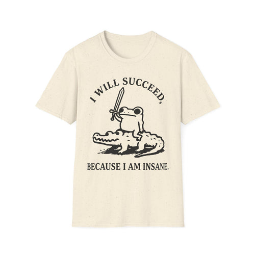 Warrior Frog Riding Crocodile Graphic T-Shirt in Natural