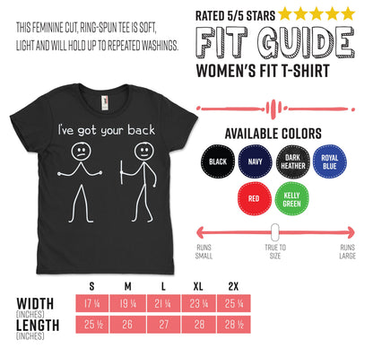 I Got Your Back Stick Figure Friendship Novelty Sarcasm Teens Funny T-Shirt, Great Gift Idea For Teenagers, Boys Girls, Dads Mom Friends,