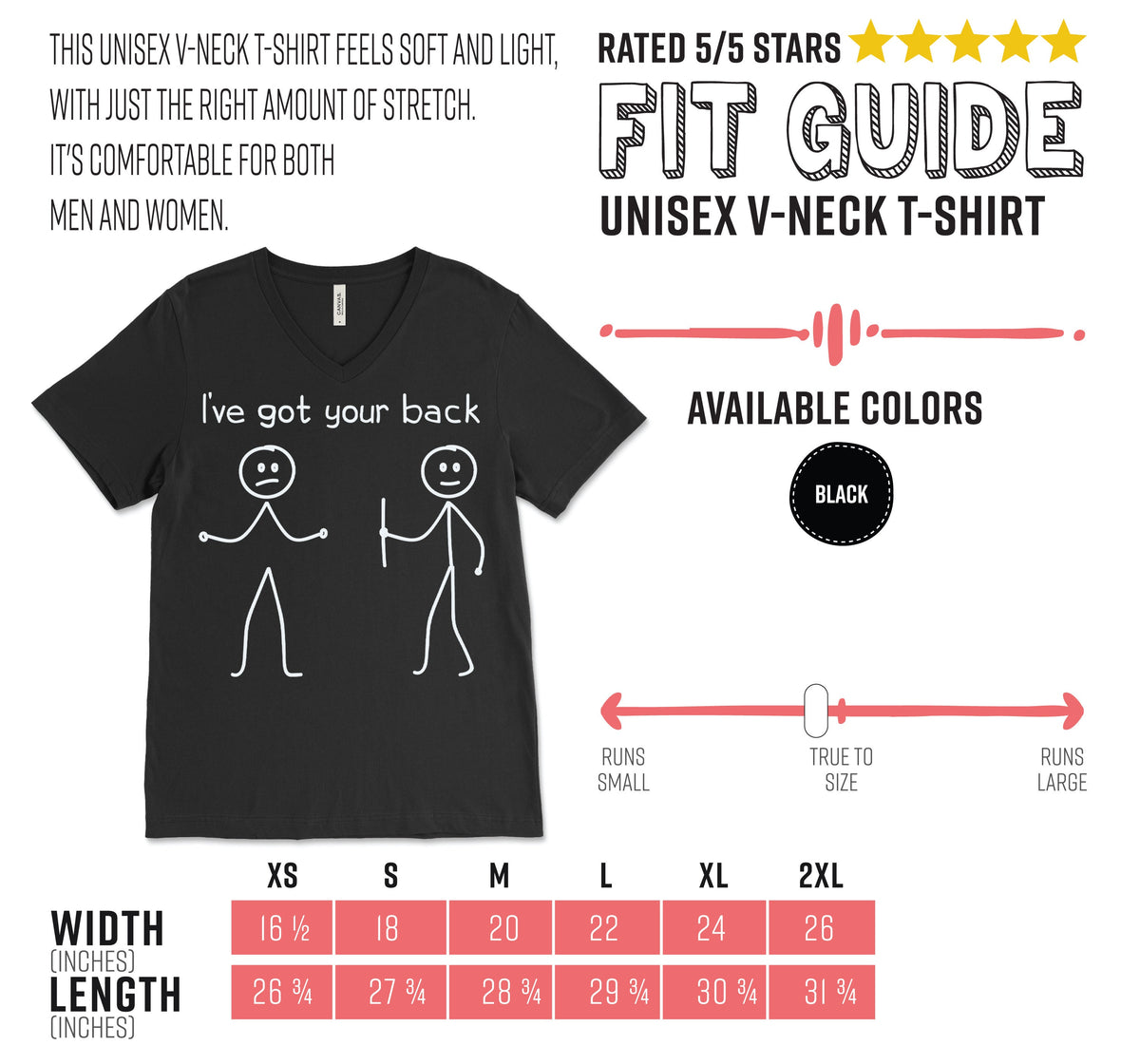I Got Your Back Stick Figure Friendship Novelty Sarcasm Teens Funny T-Shirt, Great Gift Idea For Teenagers, Boys Girls, Dads Mom Friends,