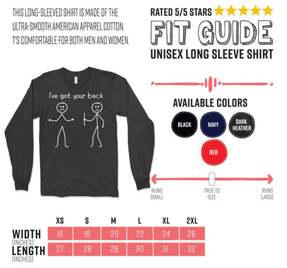 I Got Your Back Stick Figure Friendship Novelty Sarcasm Teens Funny T-Shirt, Great Gift Idea For Teenagers, Boys Girls, Dads Mom Friends,