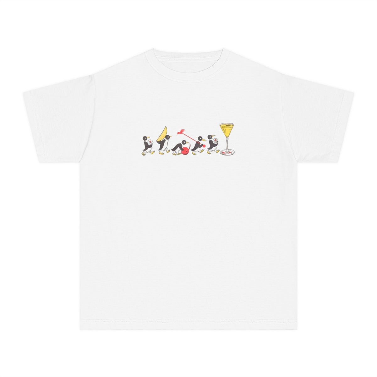 Vintage Cocktail Baby Tee, Coquette Baby Tee, Retro Graphic Top, Pinterest Aesthetic, 90s Tshirt, Y2K, Bar Illustration, Cocktail Penguins