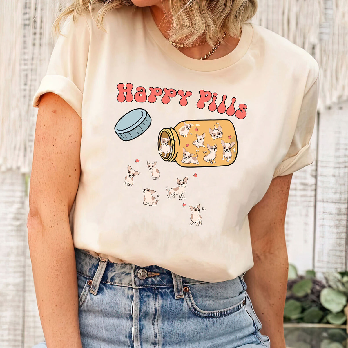 Chihuahua Happy Pills Shirt, Cute Chihuahua Shirt, Chihuahua Mama Shirt, Chihuahua Owner Gift