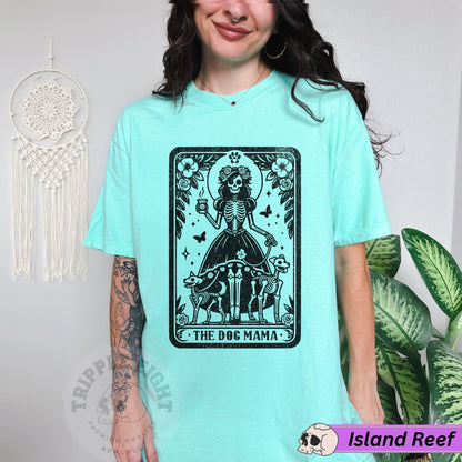 The Dog Mama Tarot Card Shirt, Witchy Skeleton Dog Lover Celestial Dog Puppy Mother T-Shirt, Witchy Gothic Dog Lover Skeleton,Comfort Colors