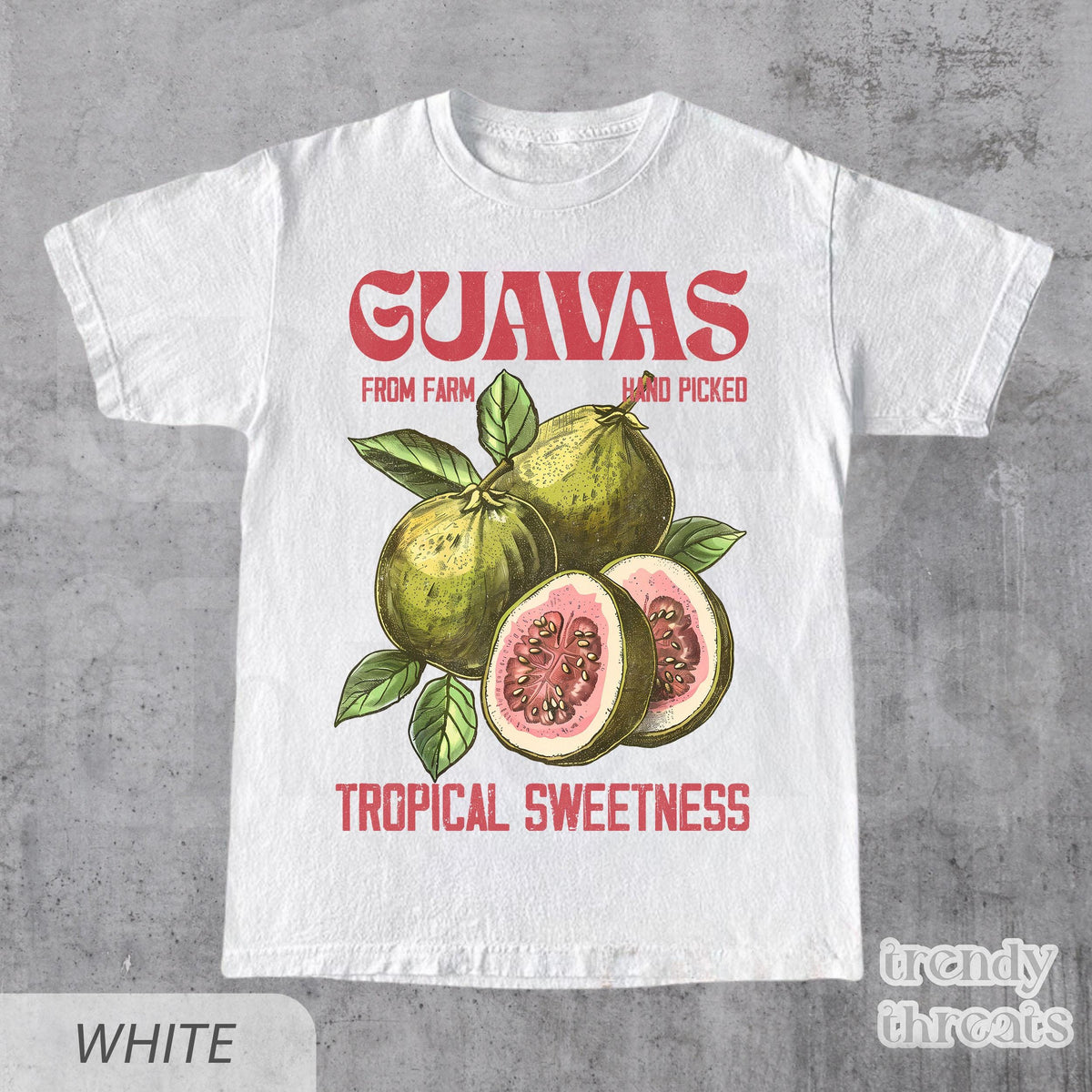 Guavas Retro Commercial Graphic Shirt, Vintages Guavas Label T-Shirt, Exotic Fruit Lover Tee, Cute Unisex Adult Graphic T Shirt, Cool Gift