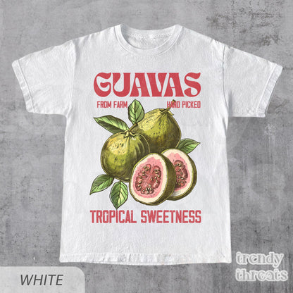 Guavas Retro Commercial Graphic Shirt, Vintages Guavas Label T-Shirt, Exotic Fruit Lover Tee, Cute Unisex Adult Graphic T Shirt, Cool Gift