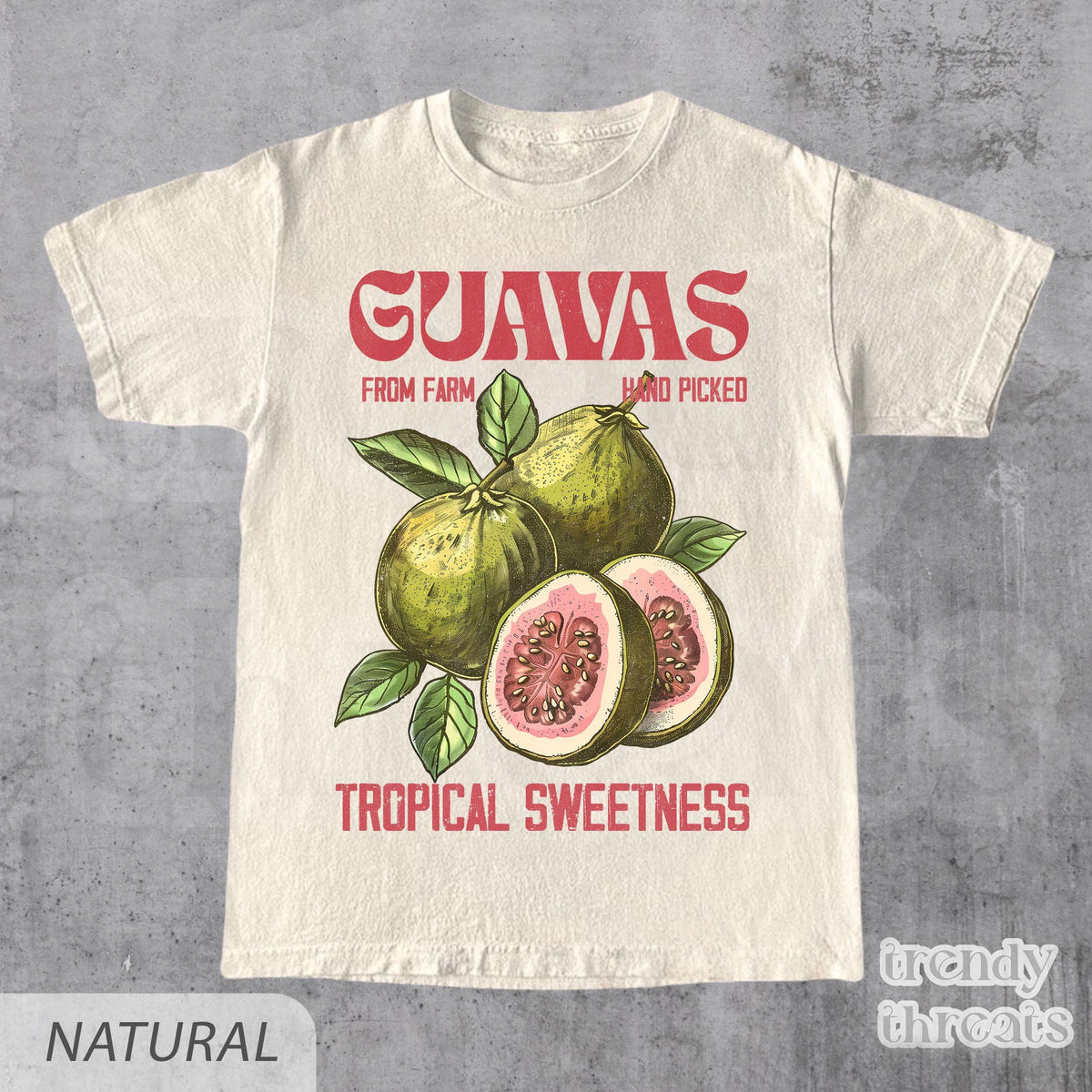 Guavas Retro Commercial Graphic Shirt, Vintages Guavas Label T-Shirt, Exotic Fruit Lover Tee, Cute Unisex Adult Graphic T Shirt, Cool Gift