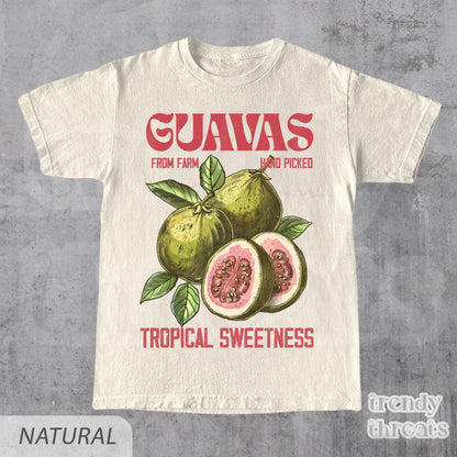 Guavas Retro Commercial Graphic Shirt, Vintages Guavas Label T-Shirt, Exotic Fruit Lover Tee, Cute Unisex Adult Graphic T Shirt, Cool Gift