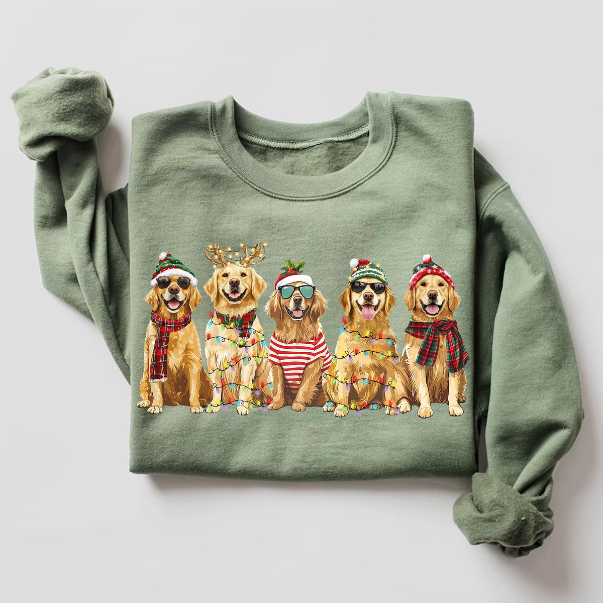 Golden Retriever Christmas Shirt: Dog Lover Cotton Tee