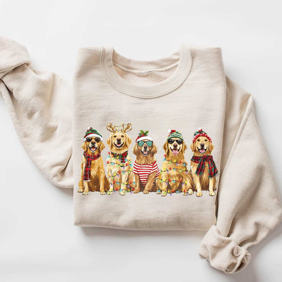 Golden Retriever Christmas Shirt: Dog Lover Cotton Tee