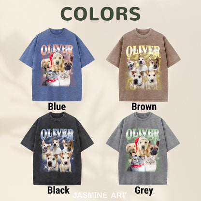 Custom Vintage Pet Shirt - Personalized Dog Bootleg Rap Tee, Retro 90s Graphic T-Shirt, Dog Lover Apparel, Custom Pet Face Design