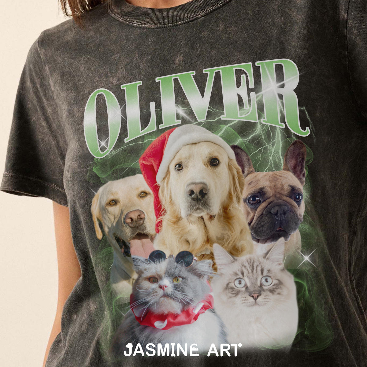 Custom Vintage Pet Shirt - Personalized Dog Bootleg Rap Tee, Retro 90s Graphic T-Shirt, Dog Lover Apparel, Custom Pet Face Design