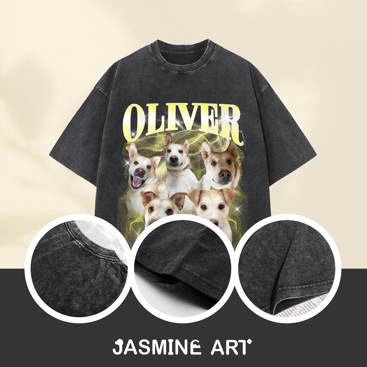 Custom Vintage Pet Shirt - Personalized Dog Bootleg Rap Tee, Retro 90s Graphic T-Shirt, Dog Lover Apparel, Custom Pet Face Design