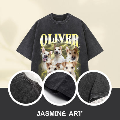Custom Vintage Pet Shirt - Personalized Dog Bootleg Rap Tee, Retro 90s Graphic T-Shirt, Dog Lover Apparel, Custom Pet Face Design