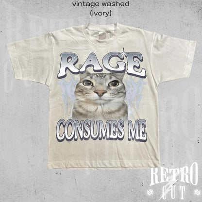 Rage Consumes Me Cat Shirt, Funny Cat Meme T-Shirt, Vintage Unhinged Cat Tee, Silly Cat Graphic Shirt, Weird Humor Unisex Shirt