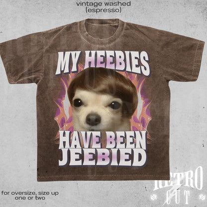 My Heebies Have Been Jeebied Shirt, Funny Meme T-Shirt, Retro Distressed Graphic Tee, Silly Gift for Men and Women, Weird Relatable Shirt