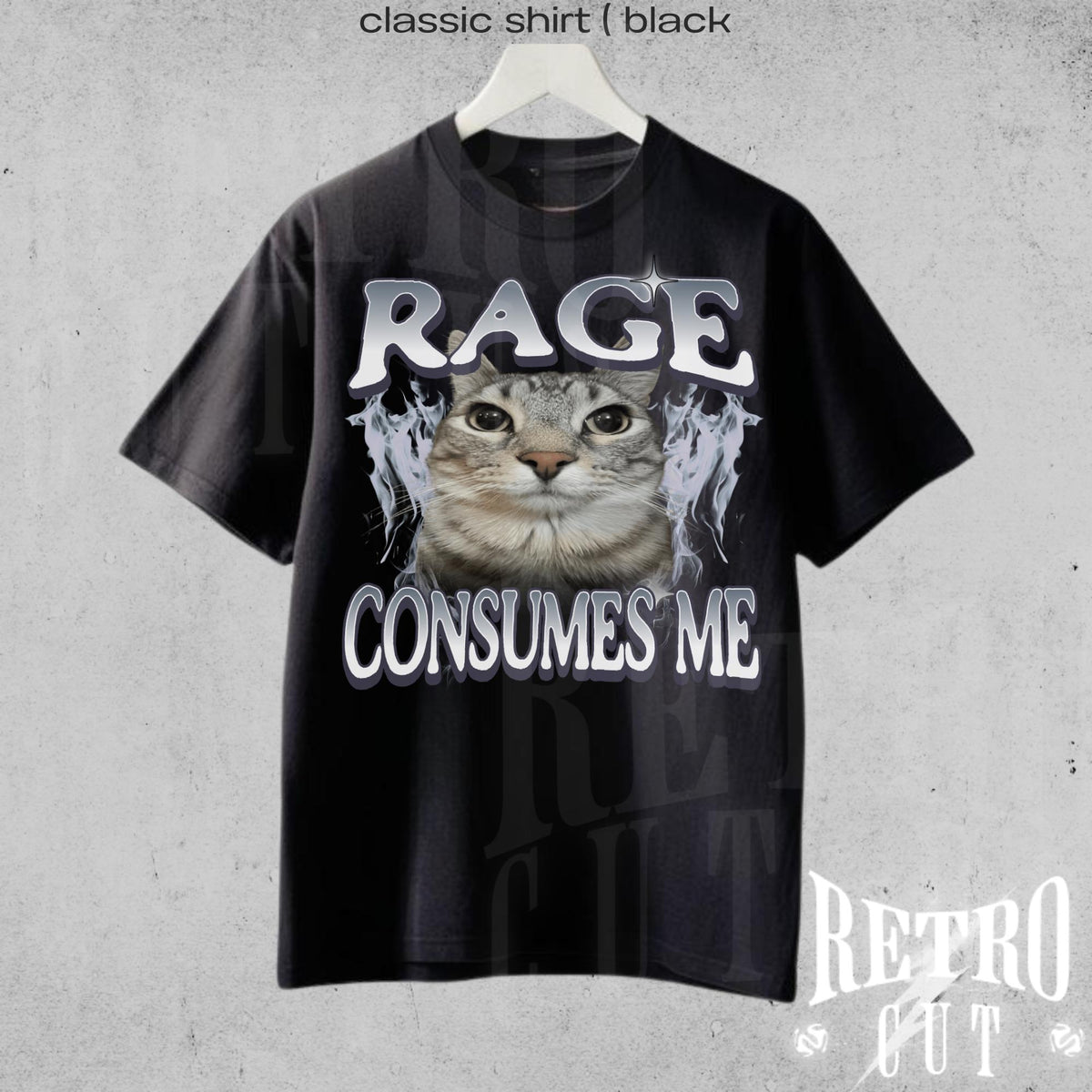 Rage Consumes Me Cat Shirt, Funny Cat Meme T-Shirt, Vintage Unhinged Cat Tee, Silly Cat Graphic Shirt, Weird Humor Unisex Shirt