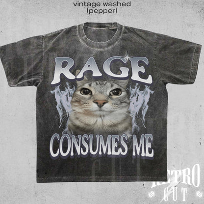 Rage Consumes Me Cat Shirt, Funny Cat Meme T-Shirt, Vintage Unhinged Cat Tee, Silly Cat Graphic Shirt, Weird Humor Unisex Shirt