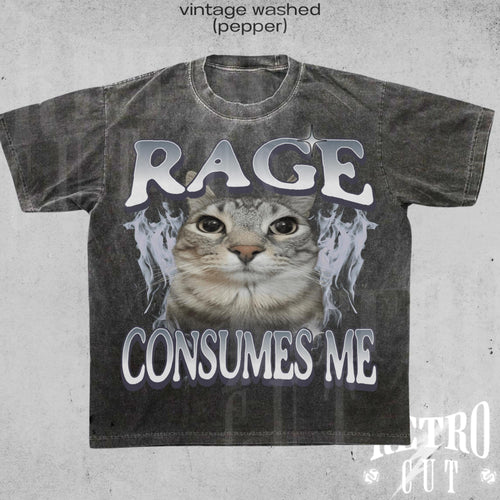 Rage Consumes Me Cat Shirt, Funny Cat Meme T-Shirt, Vintage Unhinged Cat Tee, Silly Cat Graphic Shirt, Weird Humor Unisex Shirt