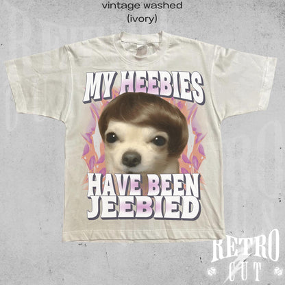 My Heebies Have Been Jeebied Shirt, Funny Meme T-Shirt, Retro Distressed Graphic Tee, Silly Gift for Men and Women, Weird Relatable Shirt