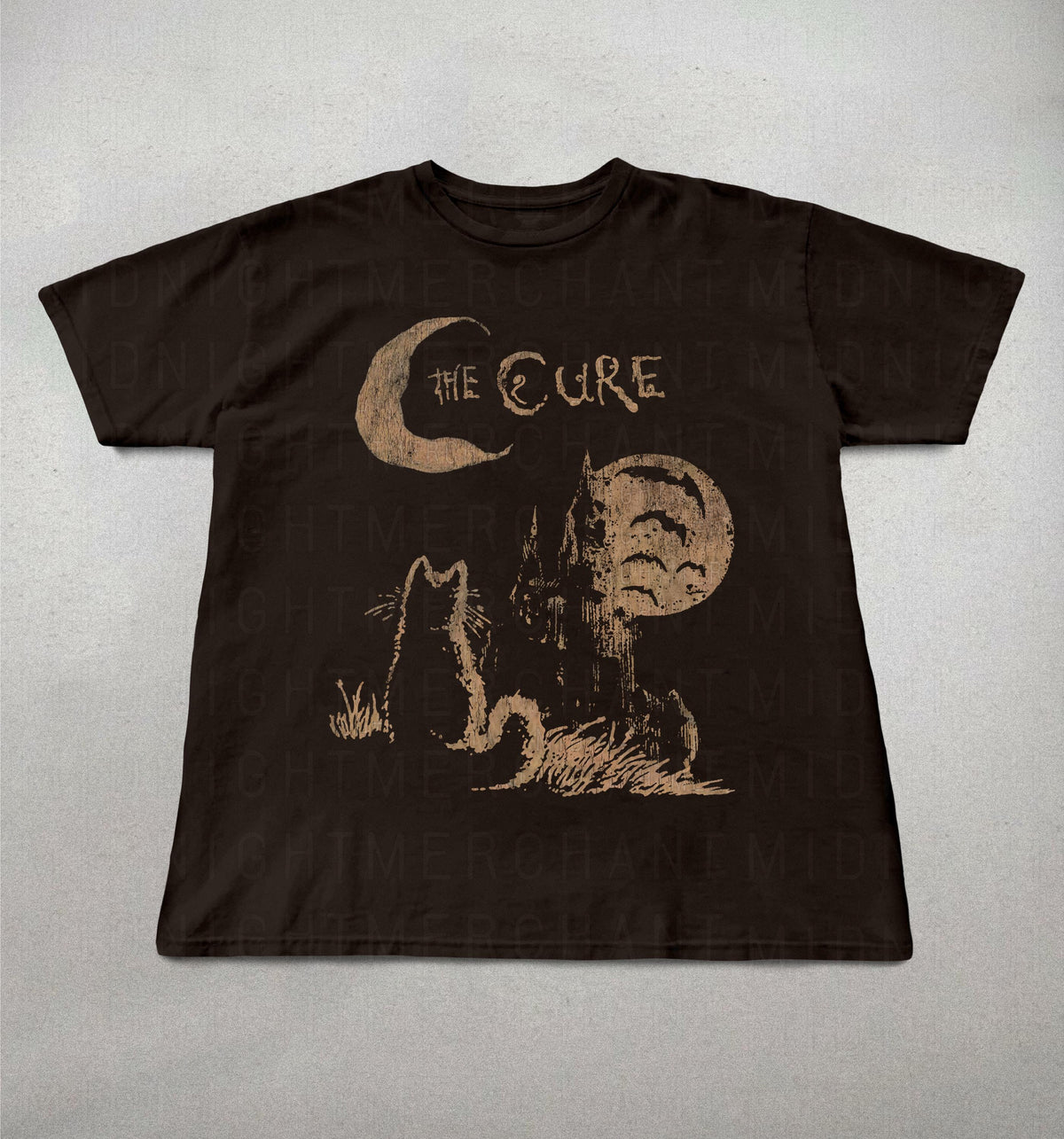The Cure Cat Tee, 90s Alt Indie Rock, Unisex shirt, Music Gifts, Cat Lover gifts, the cure fan gifts, band tee, the cure graphic tee
