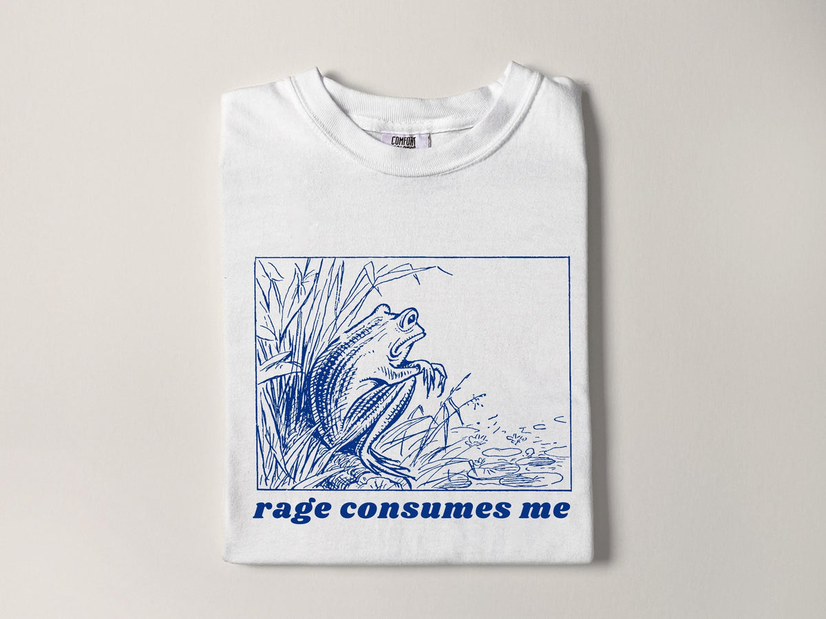 Rage consumes me shirt, Funny frog shirt, meme shirt, unhinged shirt, weird shirt, vsco, trendy comfort colors shirt, graphic unisex shirt