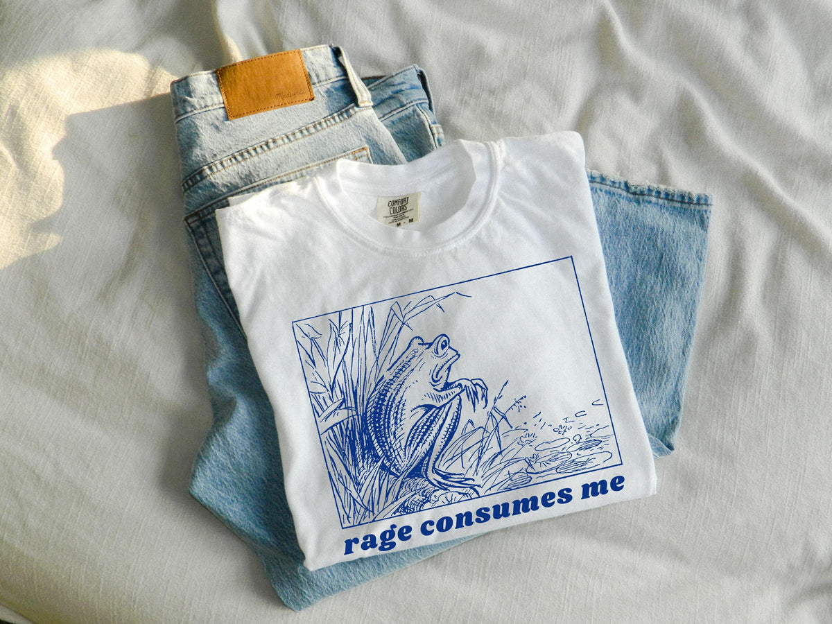 Rage consumes me shirt, Funny frog shirt, meme shirt, unhinged shirt, weird shirt, vsco, trendy comfort colors shirt, graphic unisex shirt