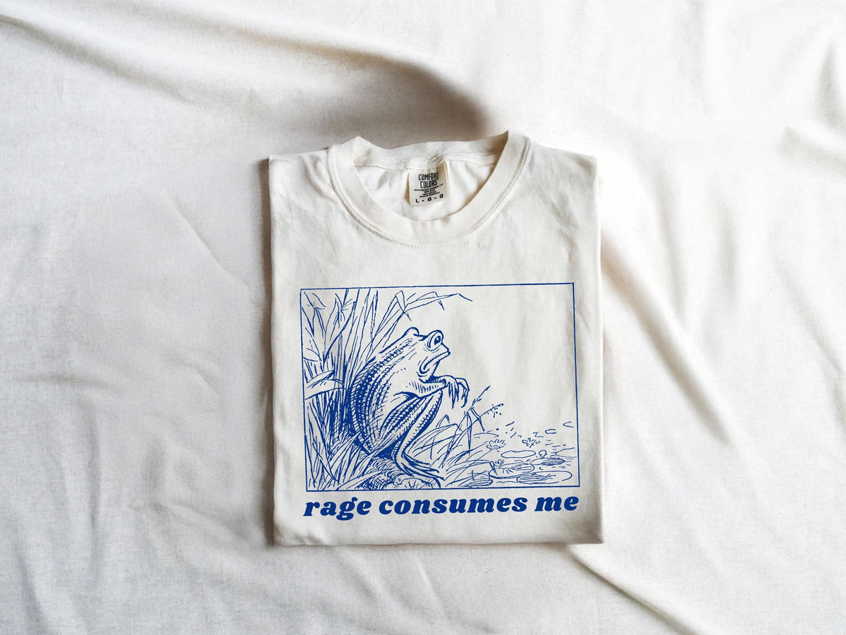 Rage consumes me shirt, Funny frog shirt, meme shirt, unhinged shirt, weird shirt, vsco, trendy comfort colors shirt, graphic unisex shirt