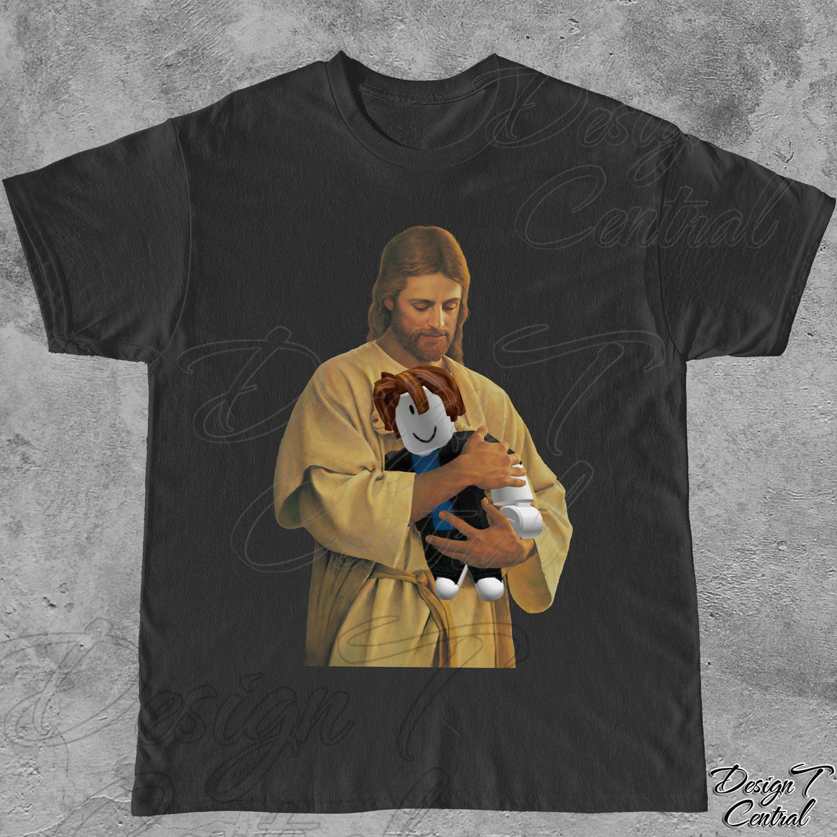 Jesus Holding Gamer T-Shirt | Weirdcore Brainrot Meme Shirt