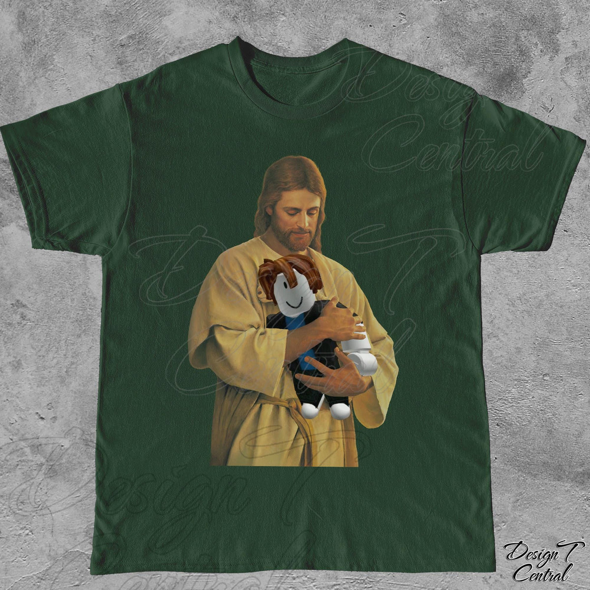 Jesus Holding Gamer T-Shirt | Weirdcore Brainrot Meme Shirt