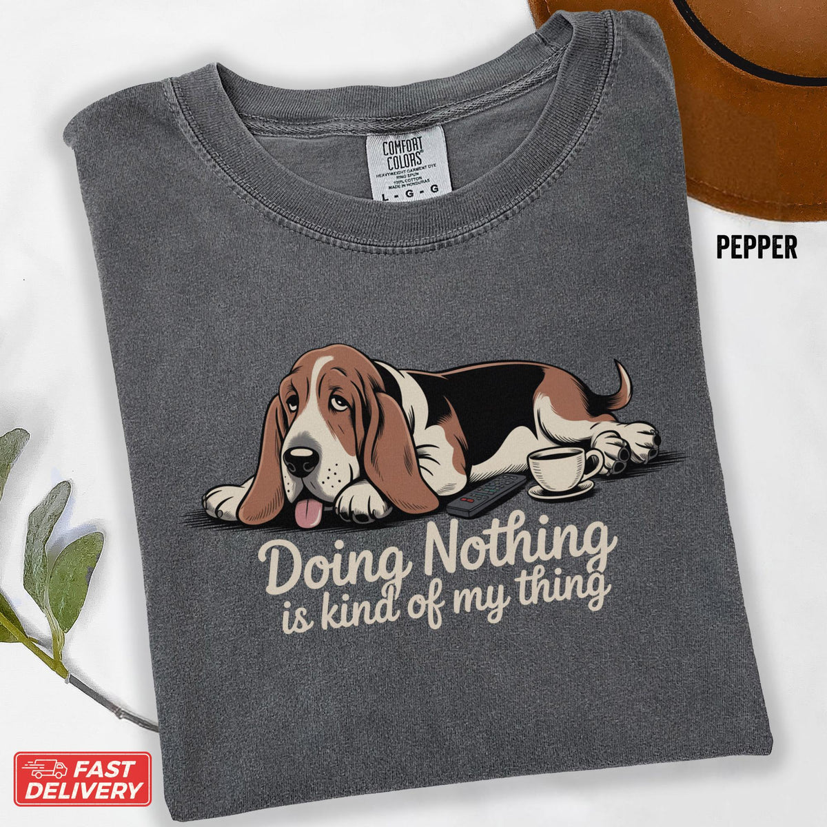 Comfort Colors Funny Basset Hound T-Shirt: Lazy Dog Humor T Shirt