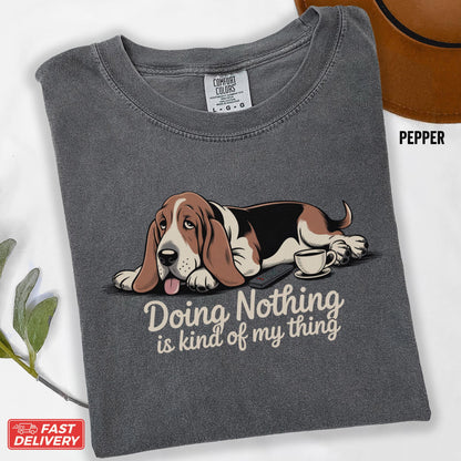 Comfort Colors Funny Basset Hound T-Shirt: Lazy Dog Humor T Shirt