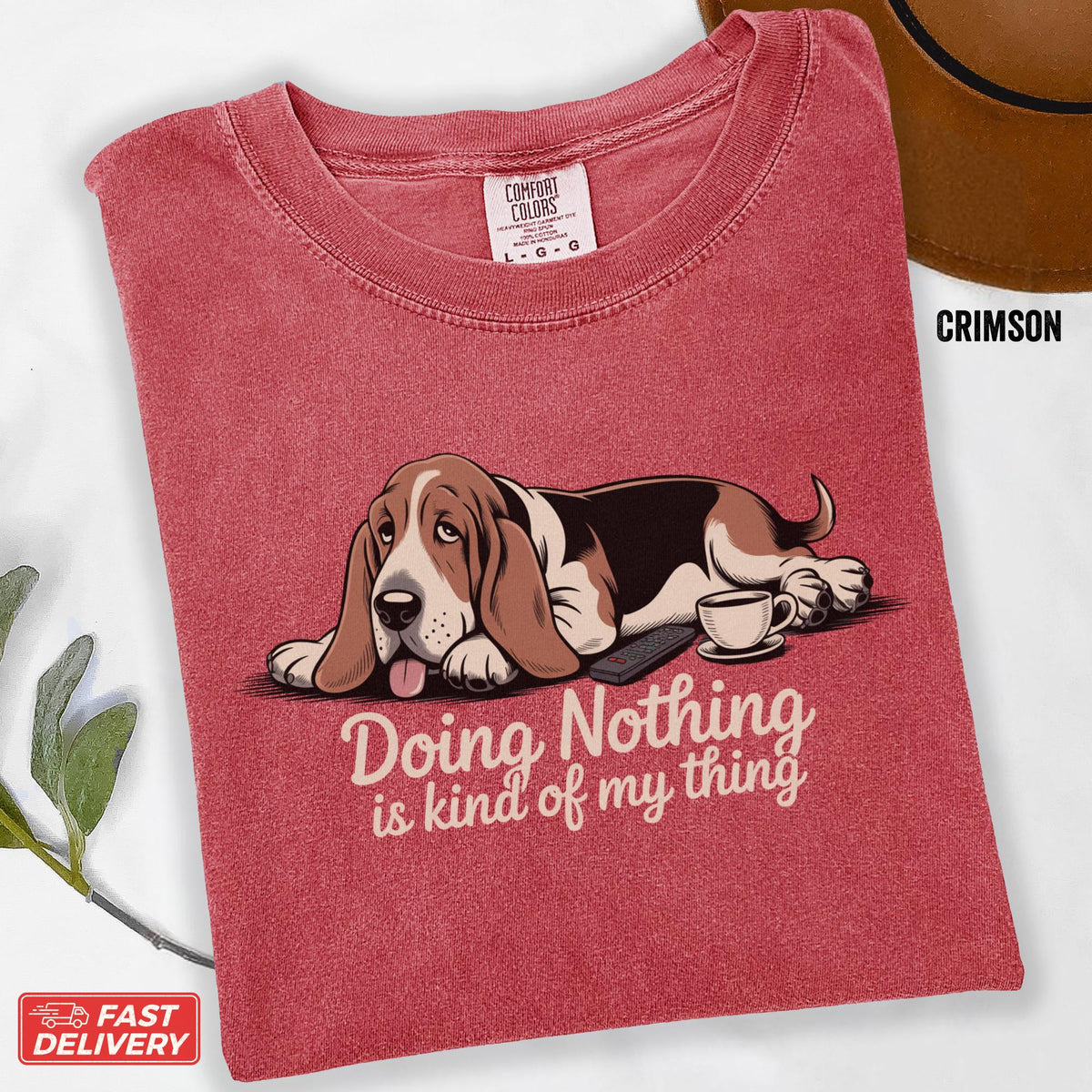 Comfort Colors Funny Basset Hound T-Shirt: Lazy Dog Humor T Shirt