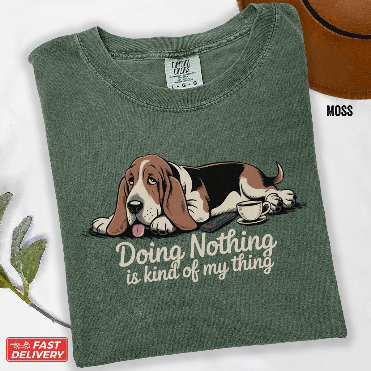 Comfort Colors Funny Basset Hound T-Shirt: Lazy Dog Humor T Shirt
