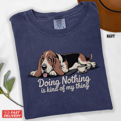 Comfort Colors Funny Basset Hound T-Shirt: Lazy Dog Humor T Shirt