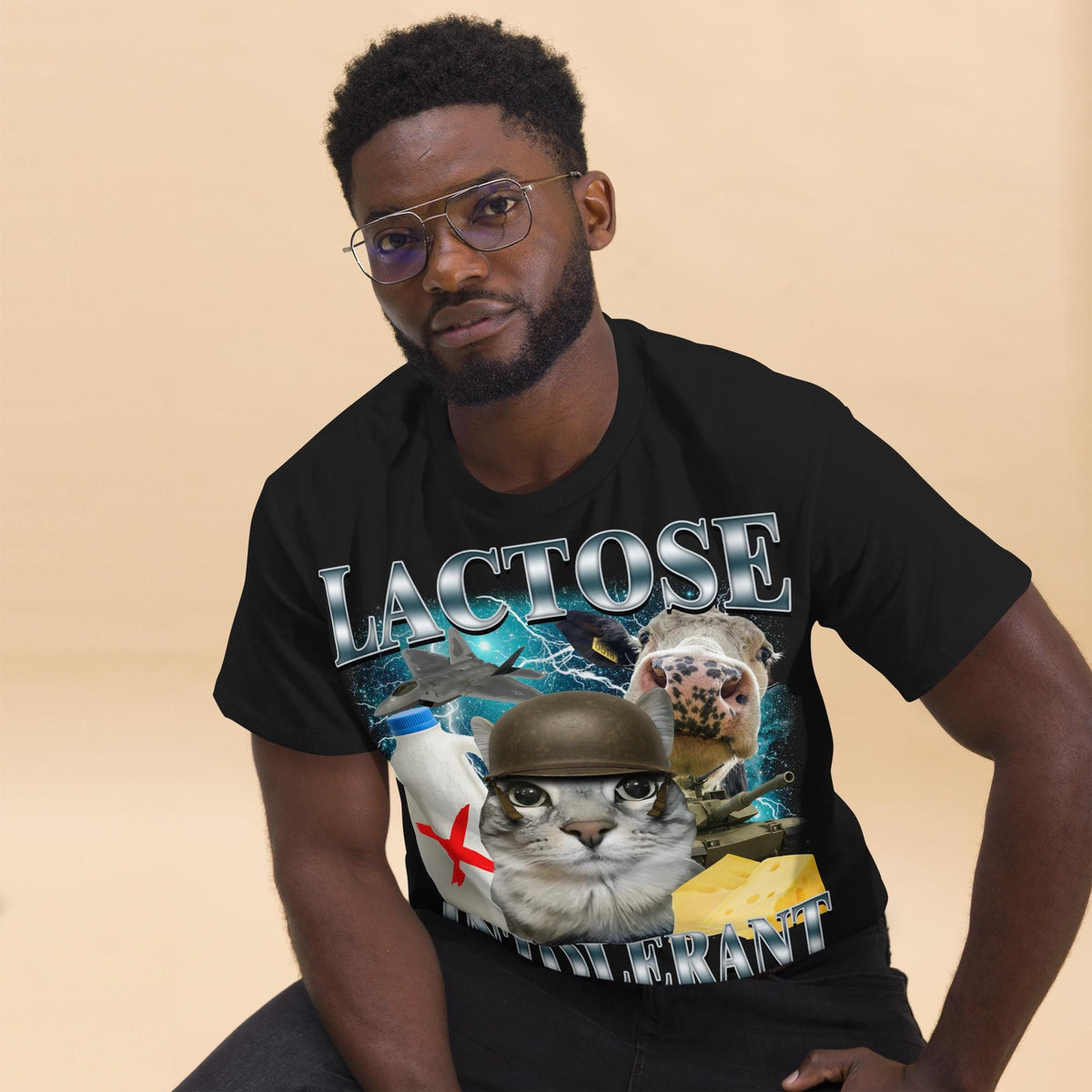 Lactose Intolerant Funny Cat Meme T-shirt, Comfort Colors Shirt, Stupid Gifts, Silly Cats Tee, Weird Tshirt, Cringey Tees, Unhinged Clothes