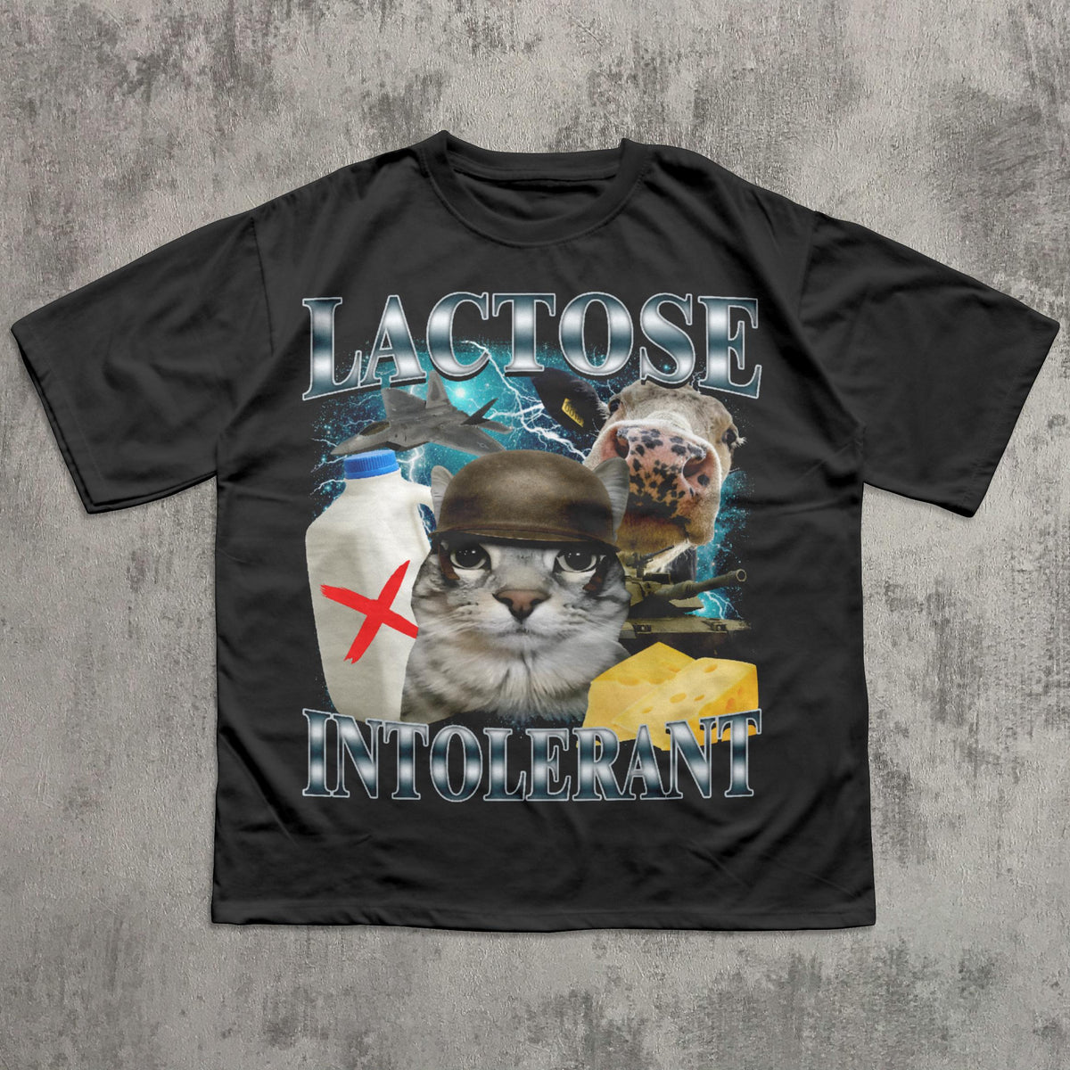 Lactose Intolerant Funny Cat Meme T-shirt, Comfort Colors Shirt, Stupid Gifts, Silly Cats Tee, Weird Tshirt, Cringey Tees, Unhinged Clothes
