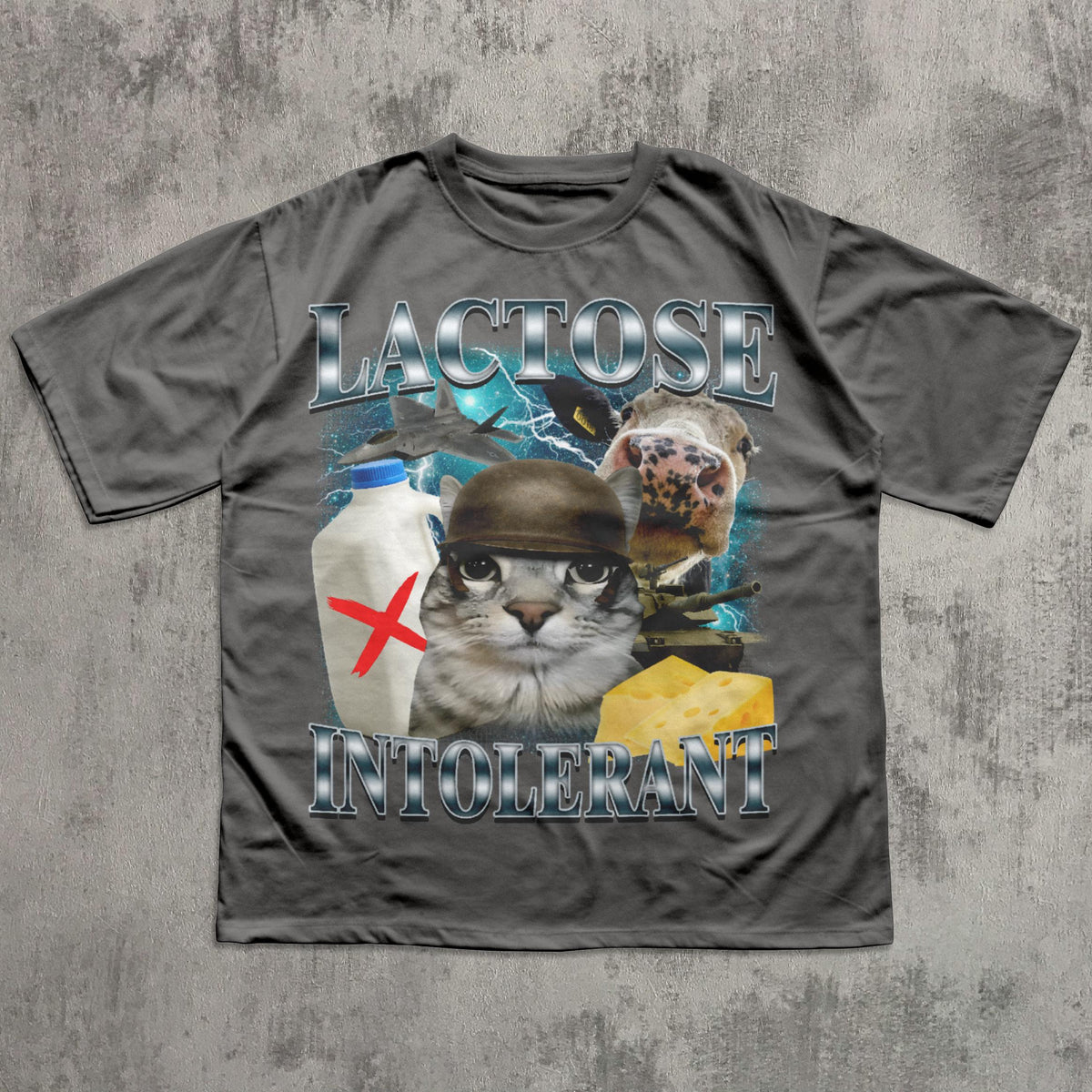 Lactose Intolerant Funny Cat Meme T-shirt, Comfort Colors Shirt, Stupid Gifts, Silly Cats Tee, Weird Tshirt, Cringey Tees, Unhinged Clothes
