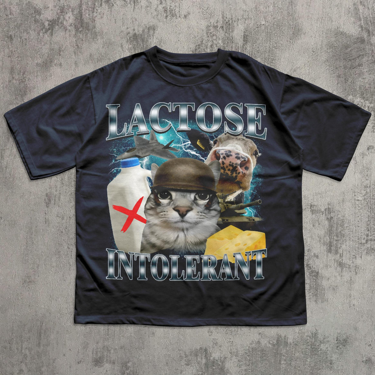 Lactose Intolerant Funny Cat Meme T-shirt, Comfort Colors Shirt, Stupid Gifts, Silly Cats Tee, Weird Tshirt, Cringey Tees, Unhinged Clothes