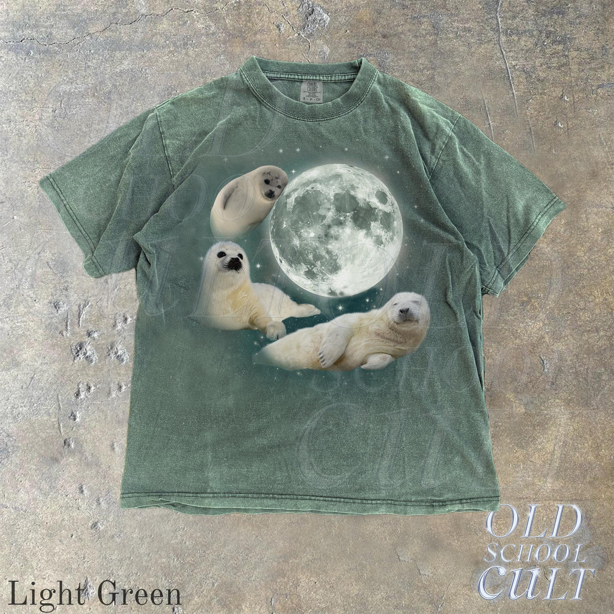 Three Baby Seal Vintage Graphic T-shirts, Retro Sea Dog Moon Tshirt, Seal Lovers, Cute Sea Dog Tee, Relaxed Washed Adult Tee, Fun Gifts