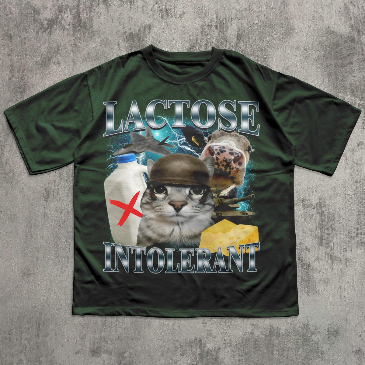 Lactose Intolerant Funny Cat Meme T-shirt, Comfort Colors Shirt, Stupid Gifts, Silly Cats Tee, Weird Tshirt, Cringey Tees, Unhinged Clothes